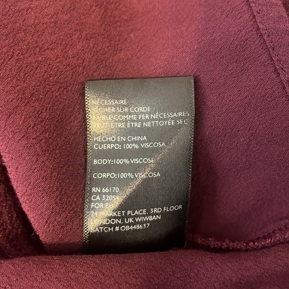 Urban Outfitters Kimchi Blue Maroon Long Sleeve Blouse Size S - Picture 7 of 7